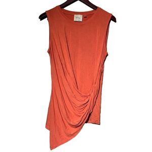 Elie Tahari Women's Sleeveless Draped Tank Top Orange Size L Casual